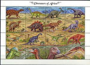 Танзания, 1992, Динозавры, лист
